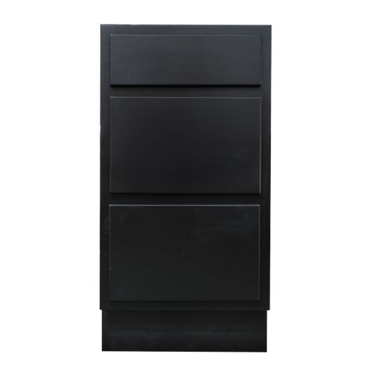 Bloc de 3 tiroirs 18" noir