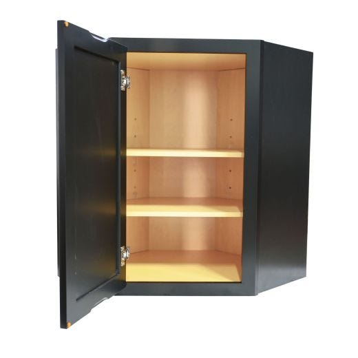 24" Diagonal Wall Cabinet Black