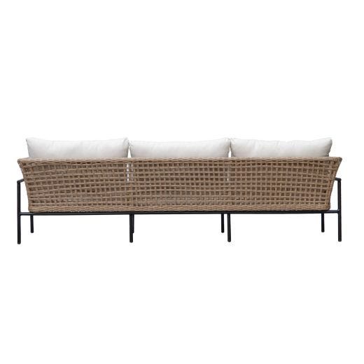 Cape Broyl Sofa Set with Wood Coffee Table-Beige