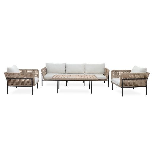 Cape Broyl Sofa Set with Wood Coffee Table