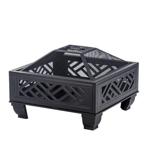 Square Wood Fire Pit 26"