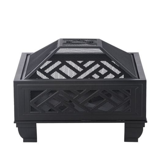 Square Wood Fire Pit 26"