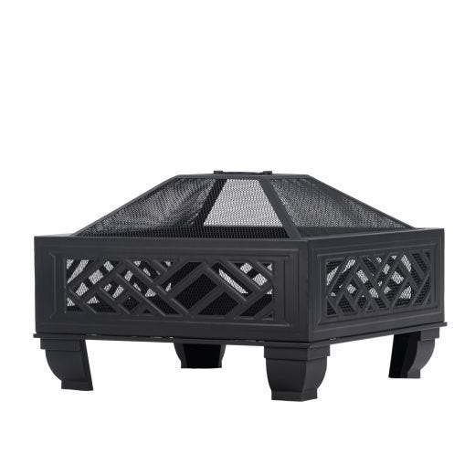 Square Wood Fire Pit 26"