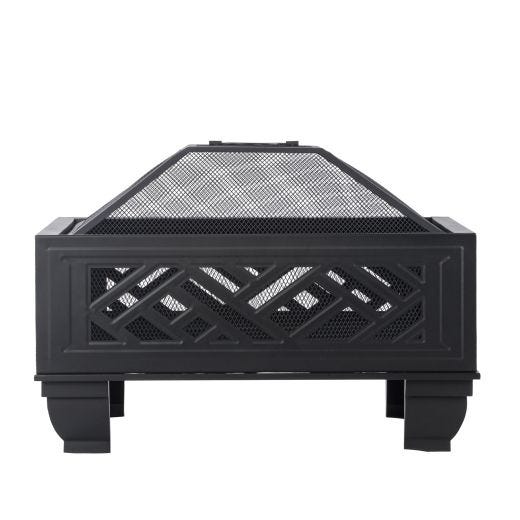Square Wood Fire Pit 26"