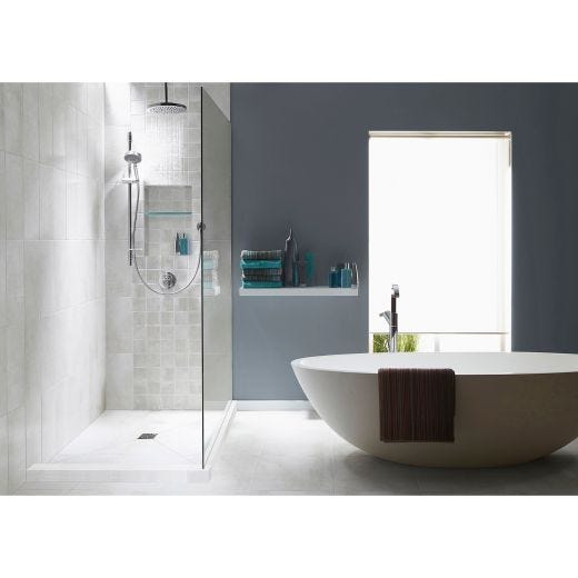 Prova-Shower Kit 32x60" Stainless Steel Center Drain + Curb