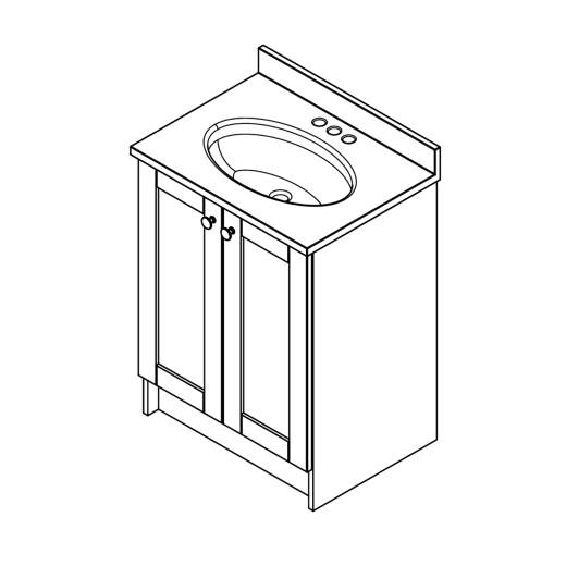 Jerco 24" Bathroom Vanity White
