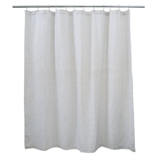 71"x71" Honeycomb White Gray Cotton Fabric Shower Curtain