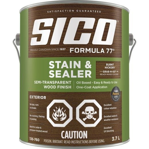 Formula77 Semi-Transparent Stain & Seal Burnt Hickory 3.78L