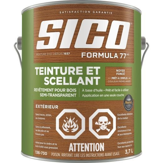 Formula77 Semi-Transparent Stain & Seal Dark Walnut 3.78L