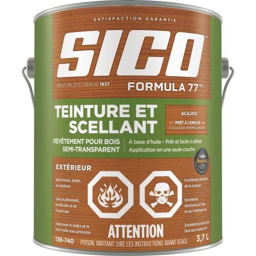Formula77 Semi-Transparent Stain & Seal Mahogany 3.78L