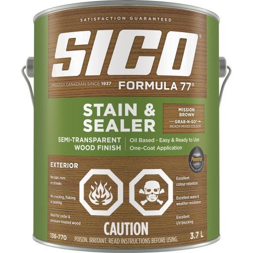 Formula77 Semi-Transparent Stain & Seal Mission Brown 3.78L