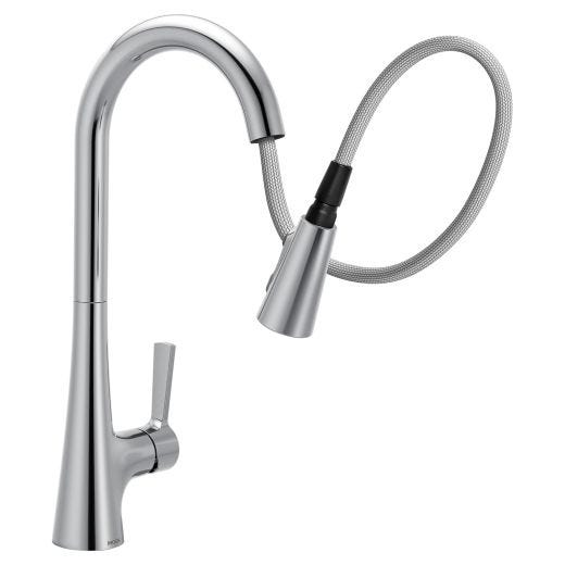 Mikah One Handle High Arc Pulldown Kitchen Faucet Chrome