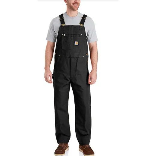 Relaxed Fit Duck Bib Overall Black-40x32
