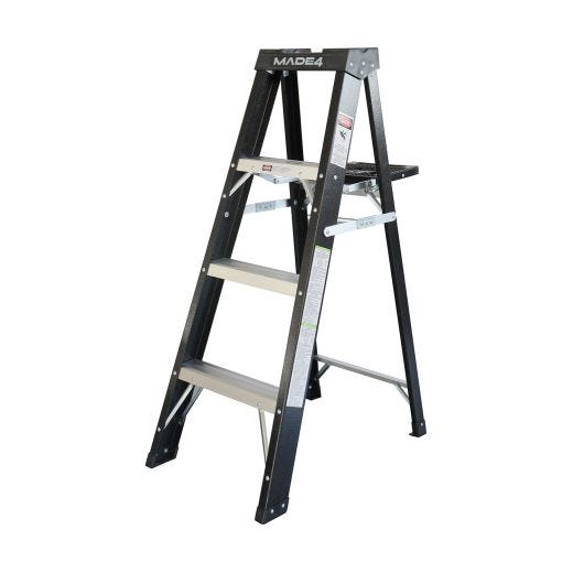 4' Fiberglass Step Ladder Grade 2 225lbs Capacity