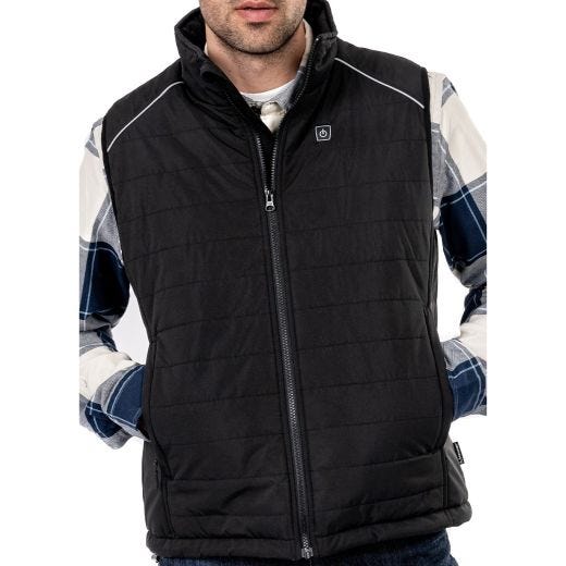 Solid Mens Heated Quilt Vest-L