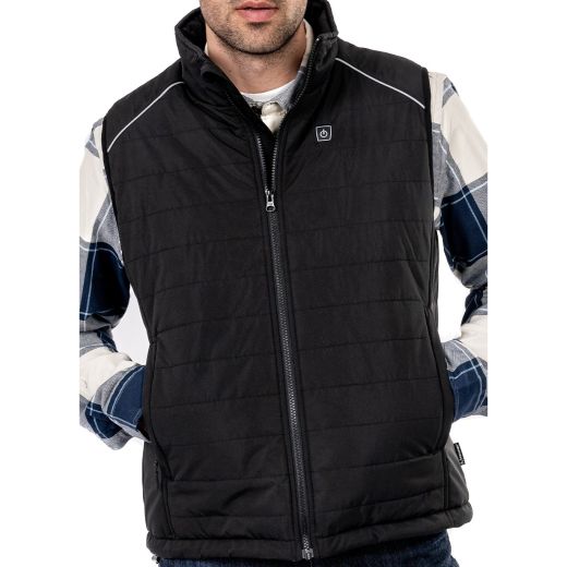 Solid Mens Heated Quilt Vest-M