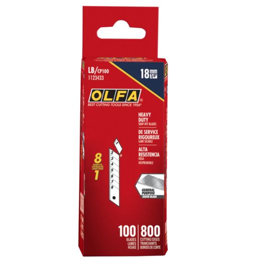 OLFA 18mm Silver Snap Blades-100/Pack