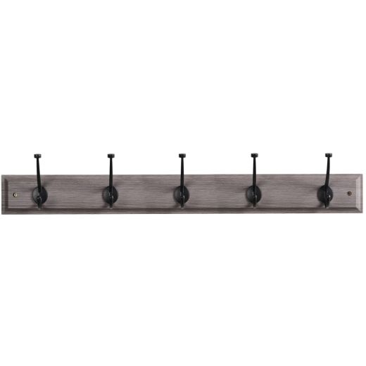 MDF Board with 5 Black Hooks