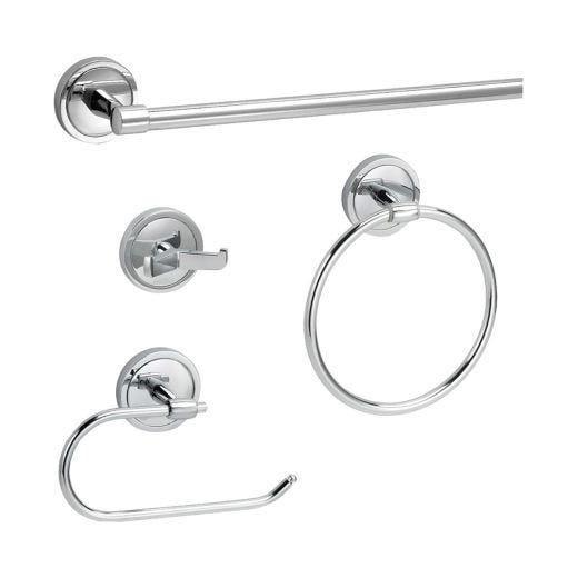 Ensemble de bains 4 pièces Yates acier chromé poli