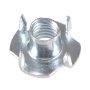 #10-24 x 9/32" x 3/4" Zinc Plated Prong Tee Nut