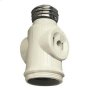 2 Outlet Keyless White Socket Adapter 125V