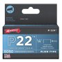 P22\u2122 1\/4\" x 7\/16\" Steel Flat Crown Staple