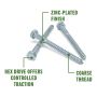 5/16" x 3-1/2" Zinc Plated Hex Lag Screw