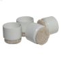 3\/4\" White Plastic Round Leg Tip With Felt