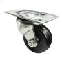 2-1\/2\" Black Soft Rubber Wheel Swivel Caster
