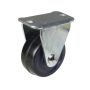 1-1/4" Black Soft Rubber Wheel Rigid Caster