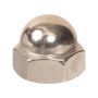 1/4-20 Nickel Standard (SAE) Acorn Cap Nut-3/Pack