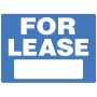 18" x 24" White On Blue For Lease Heavy Duty Sign