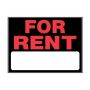 15" x 19" Fluorescent Red On Black For Rent Sign