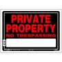 10" x 14" Fluorescent Red On Black Private Property Sign