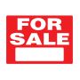 18" x 24" White On Red For Sale Heavy Duty Sign