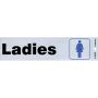 2" x 8" Black & Blue/Nickel Ladies Self-Adhesive Sign