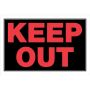 8" x 12" Red On Black Keep Out Sign