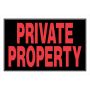 8" x 12" Red On Black Private Property Sign
