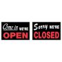 8" x 12" Red & White On Black Open/Closed Two-Sided Sign