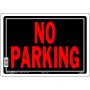 10" x 14" Fluorescent Red On Black No Parking Sign