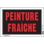 8\" x 12\" Fluorescent Red On Black Peinture Fra\u00eeche Sign