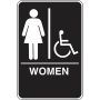 Écriteau toilettes Accessible handicapés Femmes avec Braille