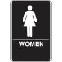 Écriteau de toilettes Femmes avec Braille