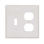 White Thermoset (1) Toggle & (1) Duplex Receptacle Wallplate