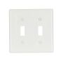 White Nylon (2) Toggle Switch Wallplate