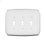 White Plastic Triple Toggle Wallplate