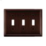 Dark Oil Rubbed Bronze Metal Triple Toggle Wallplate