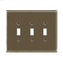 Satin Nickel Metal Triple Toggle Wallplate