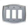Chrome Etched Steel Triple Rocker Wallplate