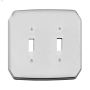 White Plastic Double Toggle Wallplate